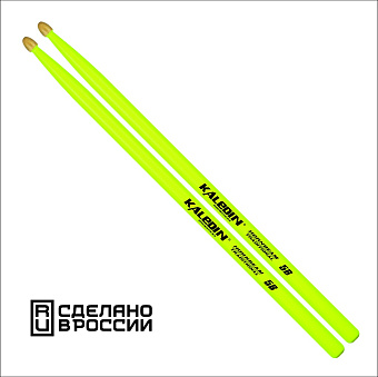 Kaledin Drumsticks 7KLHBYL5B Yellow 5B - барабанные палочки, граб, флуоресцентные желтые