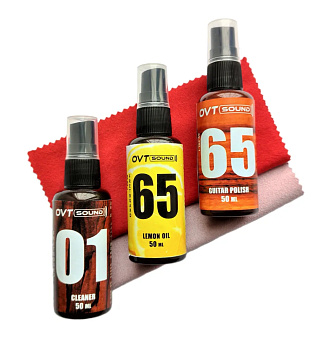 OVTSound-compl.50ml - комплект для ухода за гитарой: масло, очиститель, полироль, 2 салфетки