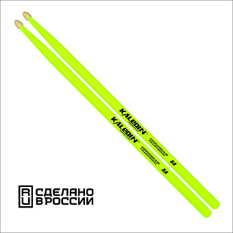 Kaledin Drumsticks 7KLHBYL5A Yellow 5A - барабанные палочки, граб, флуоресцентные желтые