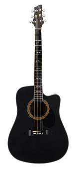 NG GT600 BK Акустическая гитара, цвет черный, форма - дредноут