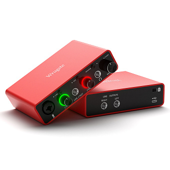 Wrugste GV-AR001B Аудиоинтерфейс USB, 2 входа (XLR + Jack) / 2 выхода