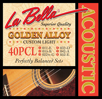 La Bella 40PCL Комплект струн для акустической гитары 11-52 