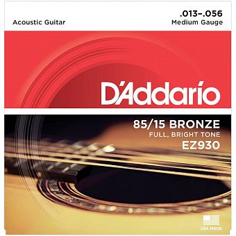 D'ADDARIO EZ930 - Струны для акустической гитары, бронза, 85/15, Medium, 13-56