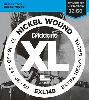 D`Addario EXL148 XL NICKEL WOUND Струны для электрогитары Extra Heavy 12-60