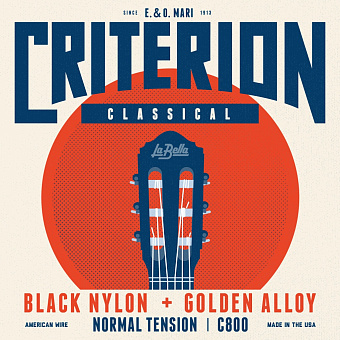 La Bella C800 Criterion - струны для классической гитары, черный нейлон, нормальное натяжение