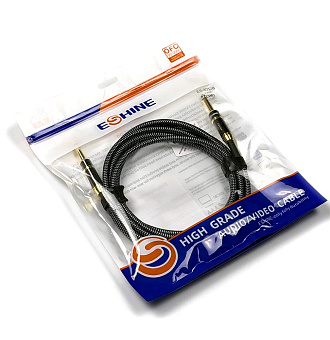 E-Shine ES-8052B (3.0m) - несимметричный гитарный кабель в хлопковой оплетке 3м, моно джек, чёрный E-Shine ES-8052B (3.0m) - несимметричный гитарный кабель в хлопковой оплетке 3м, моно джек, чёрный