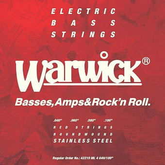 Warwick 42210 ML 4 струны для бас-гитары Red Label 40-100, сталь