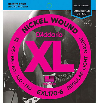 D'ADDARIO EXL170-6 - струны для 6ти струнной бас-гитары, 32-130, Long Scale