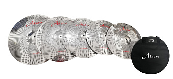 AISEN LOW VOLUME SILVER CYMBAL PACK - набор тарелок для тренировок (14,16,18,20) + чехол для тарелок