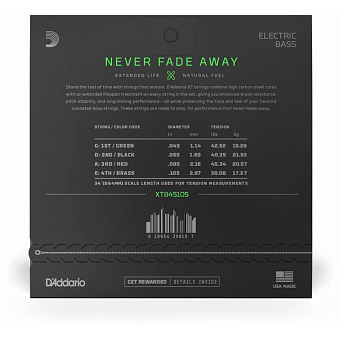D'ADDARIO XTB45105 - струны для бас-гитары