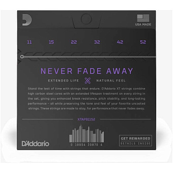 D'ADDARIO XTAPB1152 - струны для акустической гитары, фосф.бронза, с супертонким защитным покрытием D'ADDARIO XTAPB1152 - струны для акустической гитары, фосф.бронза, с супертонким защитным покрытием