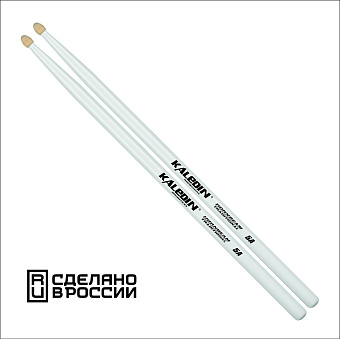 Kaledin Drumsticks 7KLHBW5A 5A - барабанные палочки, граб, деревянный наконечник, белые
