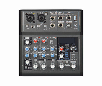 AuraSonics K4 - компактный микшерный пульт 2 мик.+1 лин.стерео+FXстерео+дополнительный стереоканал с