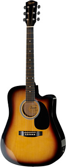 FENDER SQUIER SA-105CE DREADNOUGHT SUNBURST W/FISHMAN PREAMP электроакустическая гитара