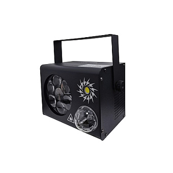 Led Star MA-E009A Эффект светодиодный 4 в 1: волшебный шар, гобо, стробоскоп, лазер красный/зеленый 