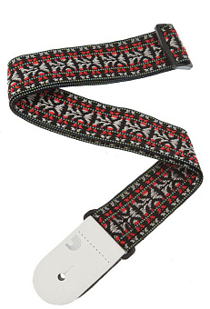 Planet Waves 50G01 гитарный ремень, 50 мм, нейлон, "Hootenanny 2", кожаные наконечники