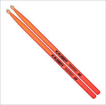 Kaledin Drumsticks 7KLHBOR5B 5B - барабанные палочки, граб, флуоресцентные оранжевые