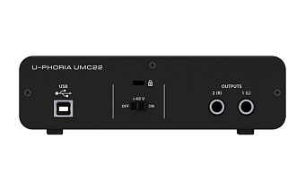 Behringer UMC22 - USB-аудиоинтерфейс, 2 входа, 2 выхода, микр. предусилитель MIDAS Behringer UMC22 - USB-аудиоинтерфейс, 2 входа, 2 выхода, микр. предусилитель MIDAS