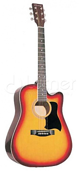 Caraya F601-BS Акустическая гитара, с вырезом, санберст