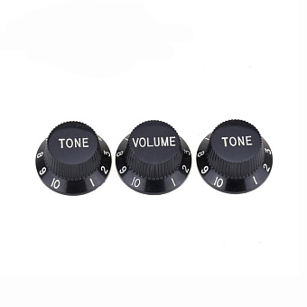 Musiclily MX1563BK-2MX1564BK Комплект ручек потенциометров (2+1), Strat Style, черные