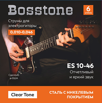Bosstone ES 9-46 Струны для электрогитары из стали с никилевым покрытием Bosstone ES 9-46 Струны для электрогитары из стали с никилевым покрытием