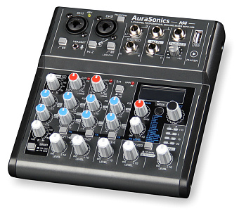 AuraSonics K4 - компактный микшерный пульт 2 мик.+1 лин.стерео+FXстерео+дополнительный стереоканал с