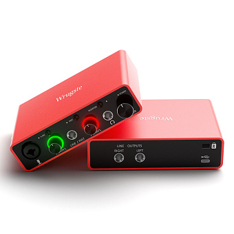 Wrugste GV-AR001B Аудиоинтерфейс USB, 2 входа (XLR + Jack) / 2 выхода