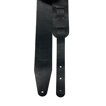 Fidel FL50003L - ремень гитарный кожаный, серия Leather, цвет черный матовый