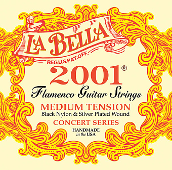 La Bella 2001FM-Flamenco-Medium - комплект струн для фламенко гитары, среднее нат, посеребр.